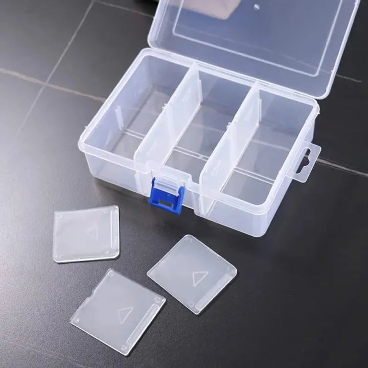 6 Compartment Transparent Plastic Box, Adjustable Plastic Storage Box, Multiple Compartments Jewelry Box 6 Compartment Transparent Plastic Box, Adjustable Plastic Storage Box, Multiple Compartments Jewelry Box